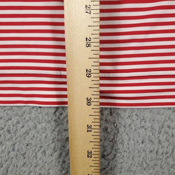 FJ FootJoy Barrington Hills Red White Stripe Prodry Lisle Mens Polo Shirt Large - Picture 5 of 7